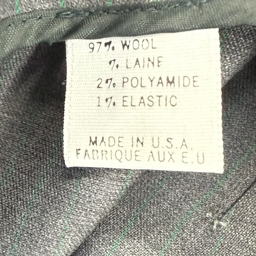 Theory Womens Gray Green Pinstripe‎ Wool Blend Pencil Skirt Career Size 4